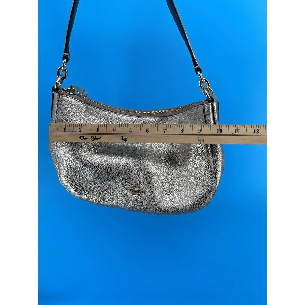 COACH Champagne Gold Metallic Leather Shoulder Bag Purse Handbag – Designer